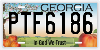 GA license plate PTF6186