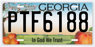 GA license plate PTF6188