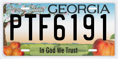 GA license plate PTF6191