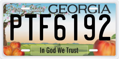 GA license plate PTF6192