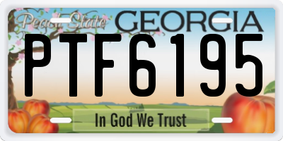 GA license plate PTF6195