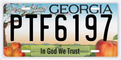 GA license plate PTF6197