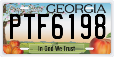 GA license plate PTF6198