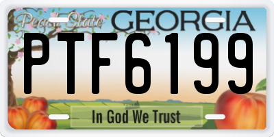 GA license plate PTF6199