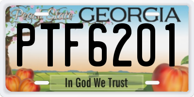 GA license plate PTF6201