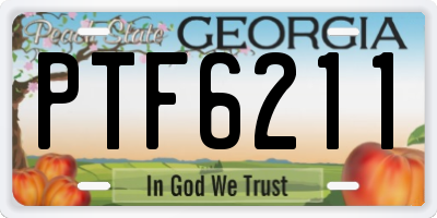 GA license plate PTF6211