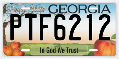 GA license plate PTF6212