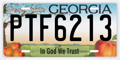 GA license plate PTF6213