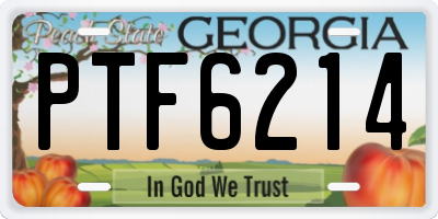 GA license plate PTF6214