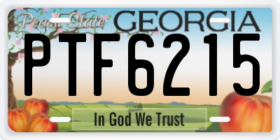 GA license plate PTF6215