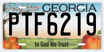 GA license plate PTF6219