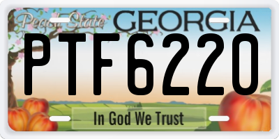 GA license plate PTF6220