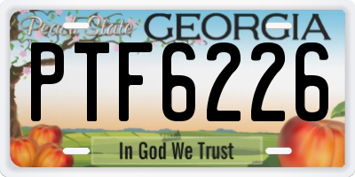 GA license plate PTF6226