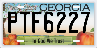 GA license plate PTF6227