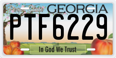 GA license plate PTF6229
