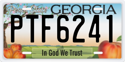 GA license plate PTF6241
