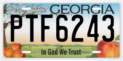 GA license plate PTF6243