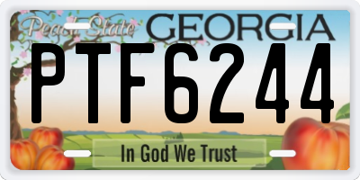 GA license plate PTF6244