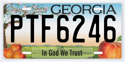 GA license plate PTF6246
