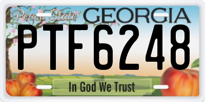 GA license plate PTF6248
