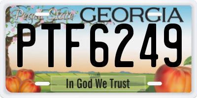GA license plate PTF6249