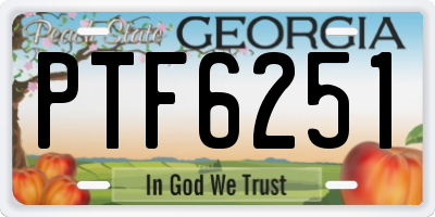 GA license plate PTF6251