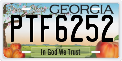 GA license plate PTF6252