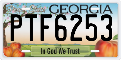 GA license plate PTF6253