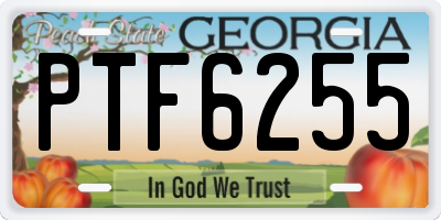 GA license plate PTF6255