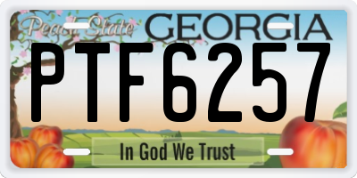 GA license plate PTF6257