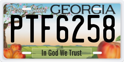 GA license plate PTF6258
