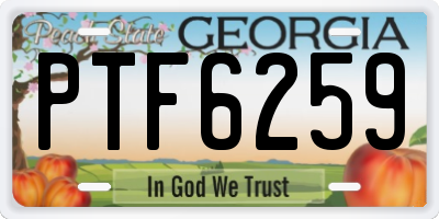 GA license plate PTF6259