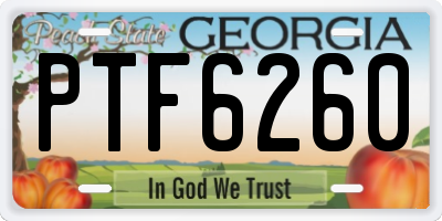 GA license plate PTF6260