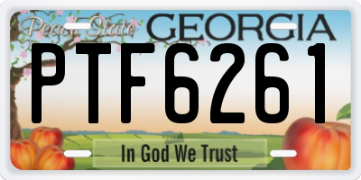 GA license plate PTF6261