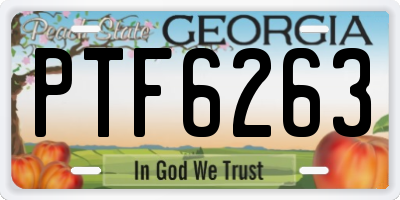 GA license plate PTF6263