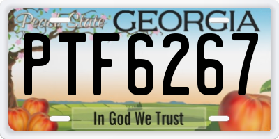 GA license plate PTF6267