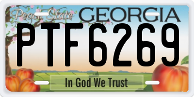 GA license plate PTF6269