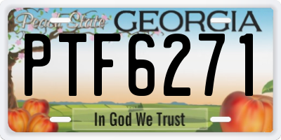 GA license plate PTF6271