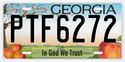 GA license plate PTF6272