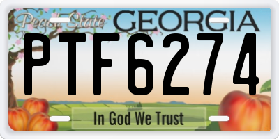 GA license plate PTF6274
