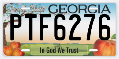 GA license plate PTF6276