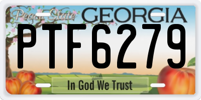 GA license plate PTF6279