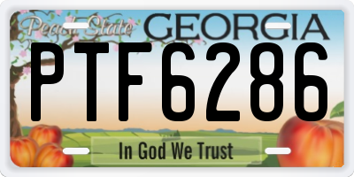 GA license plate PTF6286