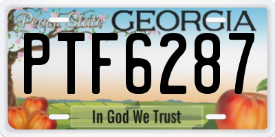 GA license plate PTF6287