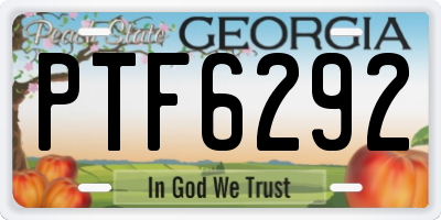 GA license plate PTF6292