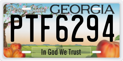GA license plate PTF6294