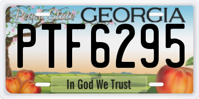 GA license plate PTF6295