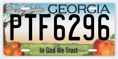 GA license plate PTF6296