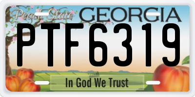 GA license plate PTF6319