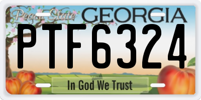 GA license plate PTF6324
